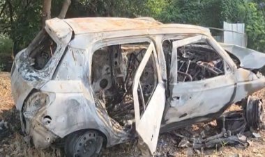 धार में दर्दनाक हादसा, 4 युवकों की कार में आग लगने से मौत