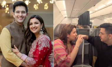 Parineeti Chopra Karwa Chauth: फ्लाइट बनी करवाचौथ की छत! परिणीति ने आसमान में देखा चांद, राघव ने पिलाया पानी