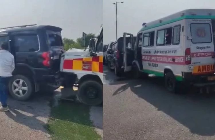 राहुल गांधी के काफिले की गाड़ियां आपस में टकराईं, कई लोगों के घायल होने की खबर, सुल्तानपुर कोर्ट जाते समय हादसा