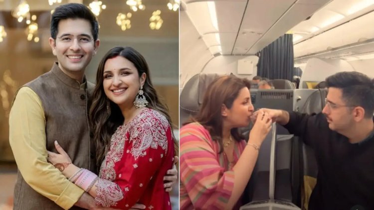 Parineeti Chopra Karwa Chauth: फ्लाइट बनी करवाचौथ की छत! परिणीति ने आसमान में देखा चांद, राघव ने पिलाया पानी